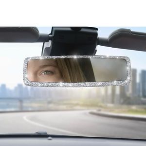 Bling rhinestone car rearview mirror with crystal diamonds